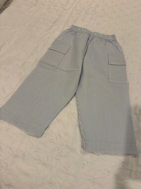 NEW bella bliss Light Blue and White Striped Seersucker Pants
